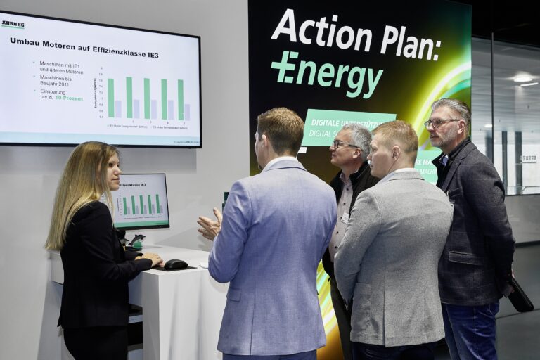 Energy efficiency was an important theme of the Arburg Anniversary Days 2023. The "Action Plan: Energy" generated a correspondingly high response.