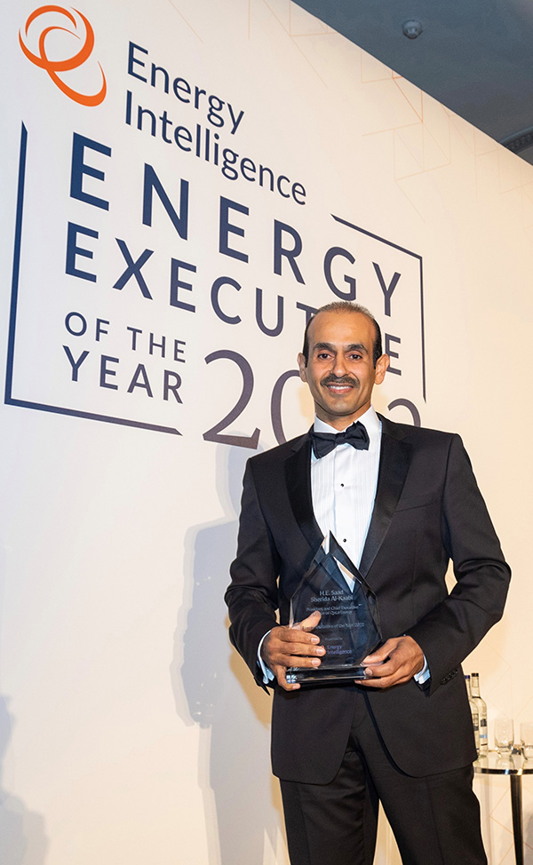H.E. Saad Sherida Al-kaabi Receives the Energy Intelligence “Energy Executive of the Year” Award.
